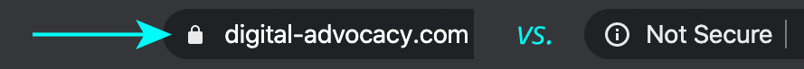 Secure vs not secure address bar indicators